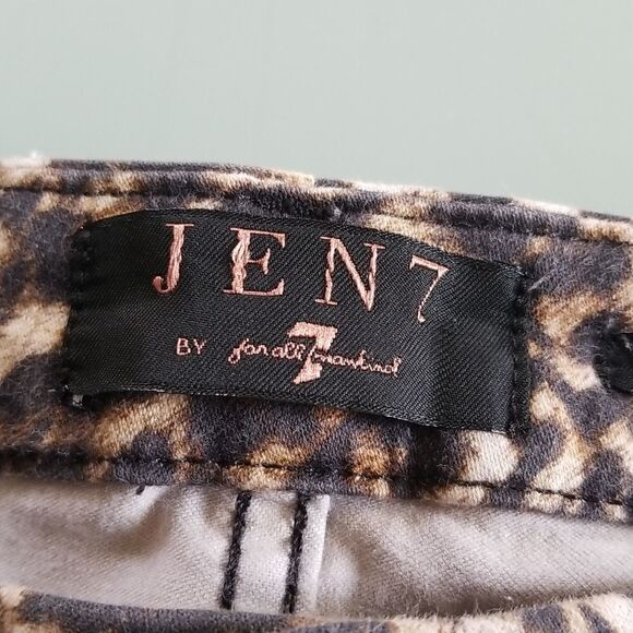 Jen 7 by 7 For All Mankind Animal Print Ankle Skinny Jeans - Picture 4 of 10